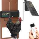 Automatic Chicken Coop Door Solar Powered with Timer&Light Sensor Remote Control 4Modes,Adjustable Anti-Pinch Strength & Weather Poof 1