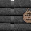 Cotoniche Cozy & Absorbent Washcloths Set of 4 (12" x 12") Hotel Quality, Versatile as, Face Towels, 100% Cotton Washcloths, Soft Wash ClothsBathroom Wash Cloths -%100 Cotton - Anthracite