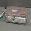 3 Pack Stainless Steel Snack Containers with Lids, Reusable 2 Compartments Snack Bento Box for Adults, Leak Proof Divided Snack Food Storage Containers for Home, Work, Travel, Grab and Go