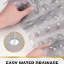 HITSLAM Shower Bathtub Mat Non Slip, 24"x 24" Bath Mat for Tub, Soft PVC Shower Mats for Inside Shower with Suction Cups and Center Drain Hole, Machine Washable Bathroom Floor Mat, Grey