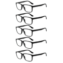 GAOYE 5 Pack Reading Glasses for Men and Women Readers with Spring Hinges Fashion Eyeglasses, +1.75