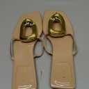 PARTY Square Toe Flip Flops Women,Fashion Designer Thong Sandals with Gold Buckle Trendy Summer Comfort Flat Sandals 11
