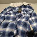 TACVASEN Men's Flannel Long Sleeve Hoodie Plaid Shirts Lightweight Cotton Button Down Casual Shirts with Pocket (Blue, XXL)