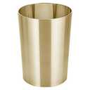 mDesign Stainless Steel Round Metal Trash Can, Small 4 Gallon Wastebasket, Garbage Basket Bin for Bathroom, Bedroom, Kitchen, or Home Office, Holds Waste and Recycle, Mirri Collection, Soft Brass