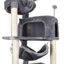 YUNIQUE Cat Tree with Cat Condo and Big Hammock, Grey