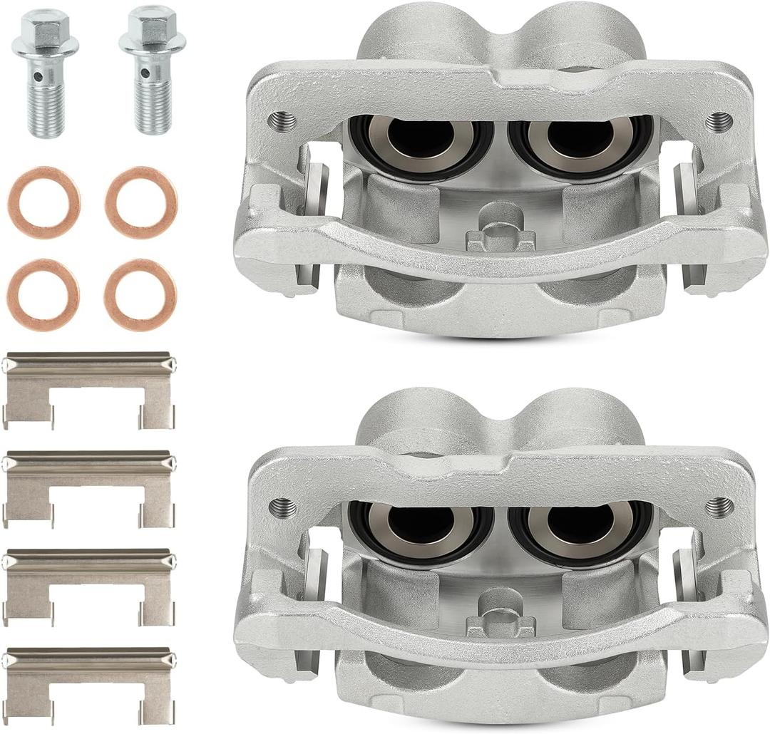 Brake Caliper Assembly Calipers Set Fit for Cadillac Escalade 2002-2006, for Chevrolet 1999-2009, for GMC 1999-2008, for Yukon Tahoe Savana Safari Express Silverado Sierra, Replace 18-B4728 18-B4729