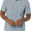 Amazon Essentials Men's Slim-Fit Short-Sleeve Poplin Shirt (Gray, L)