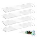 EYAYEN 4 Pcs Medicine Cabinet Shelves 13.5 Inch Acrylic Replacement Organizer for Bathroom Living Room Wall Mounted Shelves for Kitchen Cabinet (Clear)