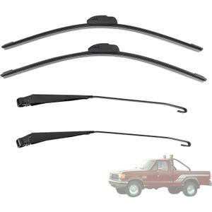 1 Pair Front Windshield Wiper Arm F1TZ-17526-AA F4TZ-17526-A Compatible With Ford F-150/F-250/Bronco 1991-1996,F-350/ F-Super Duty 1991-1997