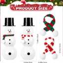 Nuogo 12 Pack Christmas Snowman Juice Bottle with Lid and Straw Scarves Snowman Shaped Reusable Water Bottles Empty Drink Containers for Christmas Party Supplies