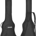 Donner 47 Inch Bass Guitar Case, 0.4 Inch Thick Padding Sponge 600D Ripstop Waterproof Nylon Soft Electric Bass Guitar Gig Bag with 3 Pockets and Back Hanger Loop, Black (Bass Bag, 47 inch-10mm Thick)
