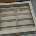 Sunglasses Organizer Storage Box - 20 Slots Eyeglass Display Case for Multiple Pair Glasses, 2-Layer Holder with Clear Glass Lid, Jewelry and Watch Collection Box for Women and Men, White