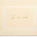 &And Per Se Guest Book for Party, Photo Book, Blank Book and Birthday Guest Book for Special Events, Baby Shower Book to Sign with Blank Lined Pages & Photo Spots (Beige with Pattern)