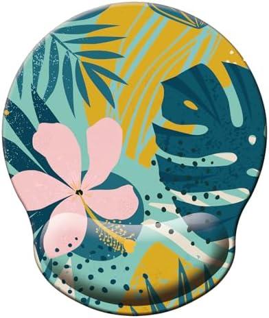 Mouse Pad with Wrist Support, Ergonomic Mouse Pad with Memory Foam Wrist Rest Cushion, Non-Slip Rubber Base Gaming Mice Pad for Home Office Computer Laptop, Petal