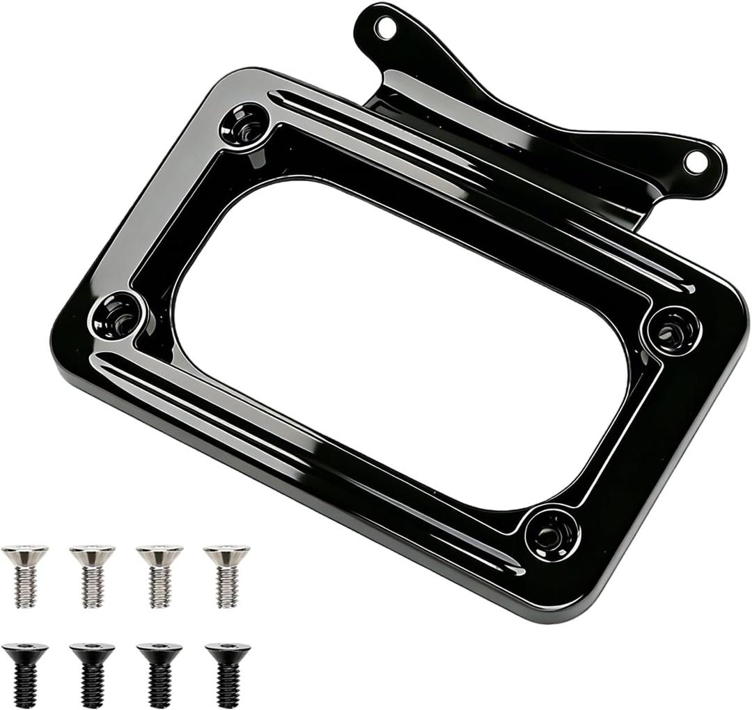 3147 Curved License Plate Holder Frame Fits for 2010-2025 Harley Davidson Touring Street Glide Electra Glide Road Glide Road King Curved License Plate Mount | Black
