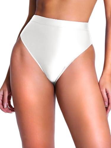 Kaei&Shi High Waisted Rave Bottom,High Cut Brazilian Cheeky Panties,Tummy Control Underwear Festival Shorts, M