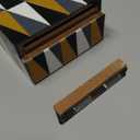 Decorative Storage Box, Handmade Chevron Pattern, Boho Style, Multipurpose Gift Box (black white grey yellow, 12X4X2.5 Inch)