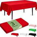 2 x Docoper Plastic Table Cloth Disposable 3 Pack 54x108 Inch Red Table Cover | Rectangular Table Cloth Leakproof Party Tablecloth Disposable Decorative for Weddings Picnic Shower Birthday Wedding BBQ, 54" X 108" Rectangle