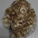 Flufymooz Ponytail Extension, 12" Short Claw Ponytail Extension Wavy Curly Jaw Clip in Pony tails Hair Extension Natural Synthetic Hairpiece for Women(Dark Blonde to Light Blonde)