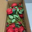 Hananona 50 Pcs Artificial Roses in Bulk, Fake Silk Red Roses Realistic Roses for Wedding Centerpieces Flower Arrangement Home Decor (50, Red)