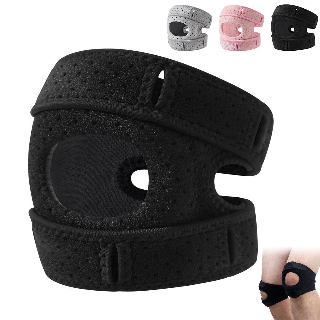Knee Brace, Patellar Pad Realign Knee Joint While You Move for Women Men, Adjustable Patellar Tendon Support Sleeves, for Meniscus, Orthopedic Surgery and Knee Support for Athletes (Black, Large)