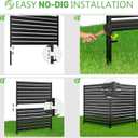 3 Panels No-Dig Metal Privacy Fence Screen, 42" H 38" W Outdoor Air Conditioner Fence, Rustproof AC Unit Cover to Hide Trash Bins, Pool Equipment Enclosure, Decorative Garden, Patio & Backyard