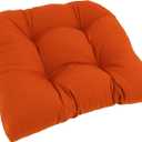 Blazing Needles Twill Rounded Back Chair Cushion, 19" x 19", Tangerine Dream