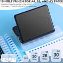 10 Hole Punch Binding Machine for Planner, Metal Binder Machine Kit with 10Pcs Plastic Comb Binding Spines & 30Pcs Loose Leaf Binder Rings, Binder Hole Puncher for A4, A5 and B5 Paper