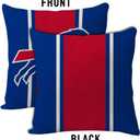 2pcs Football Style Throw Pillow Covers 18 x 18 Inch Linen Material Pillow Case Decoration for Buffalo Home Sofa Couch