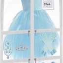 Garment Bags for Dance Costumes - 40 Inch Clear PVC with 5 Zipper Pockets (White) - Kids Dance Garment Bag for Dancers, Hanging Clothes Storage, Competitions & Travel