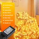Twinkle Star 100 LED Star String Lights, 33FT Plug in Fairy String Lights Waterproof for Bedroom Decor, Indoor, Outdoor, Wedding Party, Christmas Tree, New Year, Ramadan, Warm White