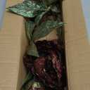 Briful 3PCS Artificial Christmas Peony Flower Stems, 15in Silk Peonies with Bud Fake Peony Floral Arrangement for Xmas Home Vase Party Wedding Bouquet Decor, Coffee Brown