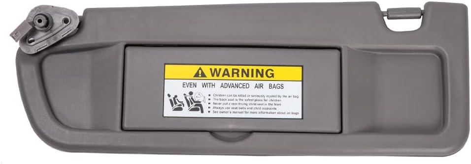 Left Driver Side Sun Visor Sunvisor Compatible with 2006 2007 2008 2009 2010 2011 06 07 08 09 10 11 Civic Replaces# 83280-SNA-A01ZA 83280-SNA-A01Z, Dark Gray