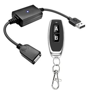 DC 5V USB Wireless Remote Control Switch 433MHz Wireless Radio Frequency Switch LED Light Small Motor Bar Light Reading Light Hair Dryer (1 Transmitter and 1 Receiver)