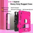 CCMAO Case for iPad 11-inch (A16) 2025/ iPad 10th Generation 2022 (10.9 Inch) with Durable Kickstand, Pencil Holder, Hybrid Heavy Duty Shockproof Protective Case for iPad 11/10 Gen, Pink+Black