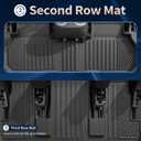 Floor Mats for 2024-2026 Chevrolet Chevy Traverse & for 2024-2026 GMC Acadia & for 2025-2026 Buick Enclave Accessories 7-Seat Bucket Chairs All Weather TPE Cargo Mat with Backrest Mat Black
