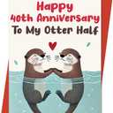 5 x 40th Anniversary Card Gifts for Couple Husband Wife | Funny 40 Year Wedding Anniversary Card Decorations for Men Women Him Her