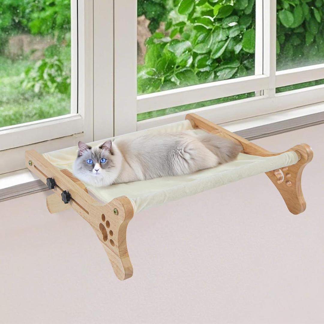 Cat Window Perch, Cat Window Hammock Adjustable Window/Floor Double-use Hammock for Windowsill, Bedside, Drawer and Cabinet