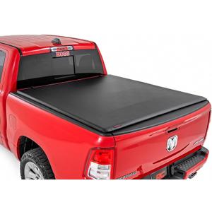Rough Country Soft Roll-Up Tonneau Cover for Ram 1500 (2010-2018) 2500 (2010-2025) - Sleek, Weather-Resistant Truck Bed Protection, Fits 6'4 Bed