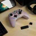 Wireless PC Controller with Hall Effect Joysticks & Triggers, 1000Hz Polling Rate, Trigger Locks, Bluetooth Pro Gaming Controller for PC/Steam/Luna/Tesla - 4 Macros and Turbo, Dynamic RGB, Pink