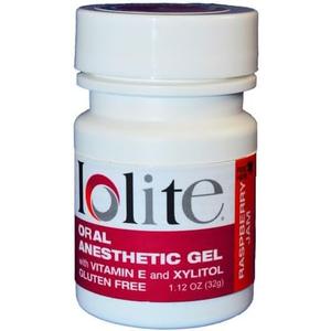 IOLITE Oral Topical Gel with Xylitol and Vitamin E - Gluten Free - Relief for Canker Soars and Dental Pains (1oz, Raspberry Jam) Exp: 01/2028