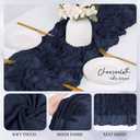 12 Pack Navy Blue Cheesecloth Table Runner 17x108 Inch Semi Sheer Boho Gauze Cheese Cloth Fabric Table Runners, for Wedding Party Baby Shower Birthday Home Decor Garden Farmhouse (L)