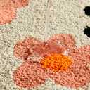 Cute Ghost Shaped Halloween Bath Mat Boho Vintage Floral Funky Halloween Bath Mat for Bathroom Aesthetic Decorations, Modern Abstract Cool Gothic Spooky Spirit Bathroom Rugs Non-Slip Washable (20''W x 24''L, Khahi)