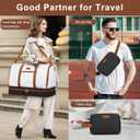 Garment Duffle Bag for Travel - Convertible Carry on Garments Duffel Bags Travel Bag for Women Men Large Weekender Bag with Shoes Compartment 3 in 1 Hanging Clothes Suit Dress Bag 3pcs Set (N01-Off White&Black)