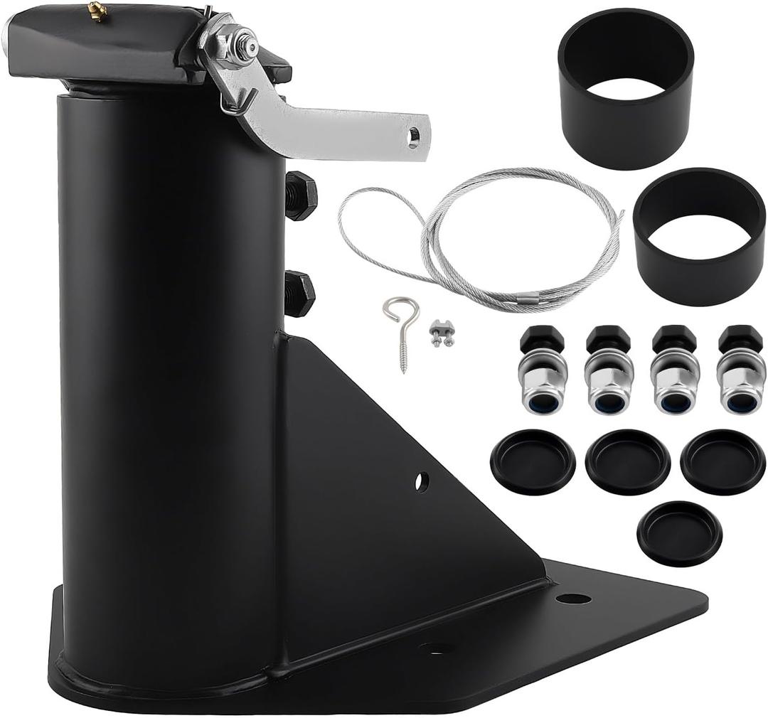 maXpeedingrods 12"-17" 5TH Wheel to Gooseneck Adapter Adjustable Fifth 5th Wheel to Gooseneck Adapter 2-5/16" Ball for Camper/RV/Trailer's Kingpin Boxes- 24,000 Pound Rating with Remote Release