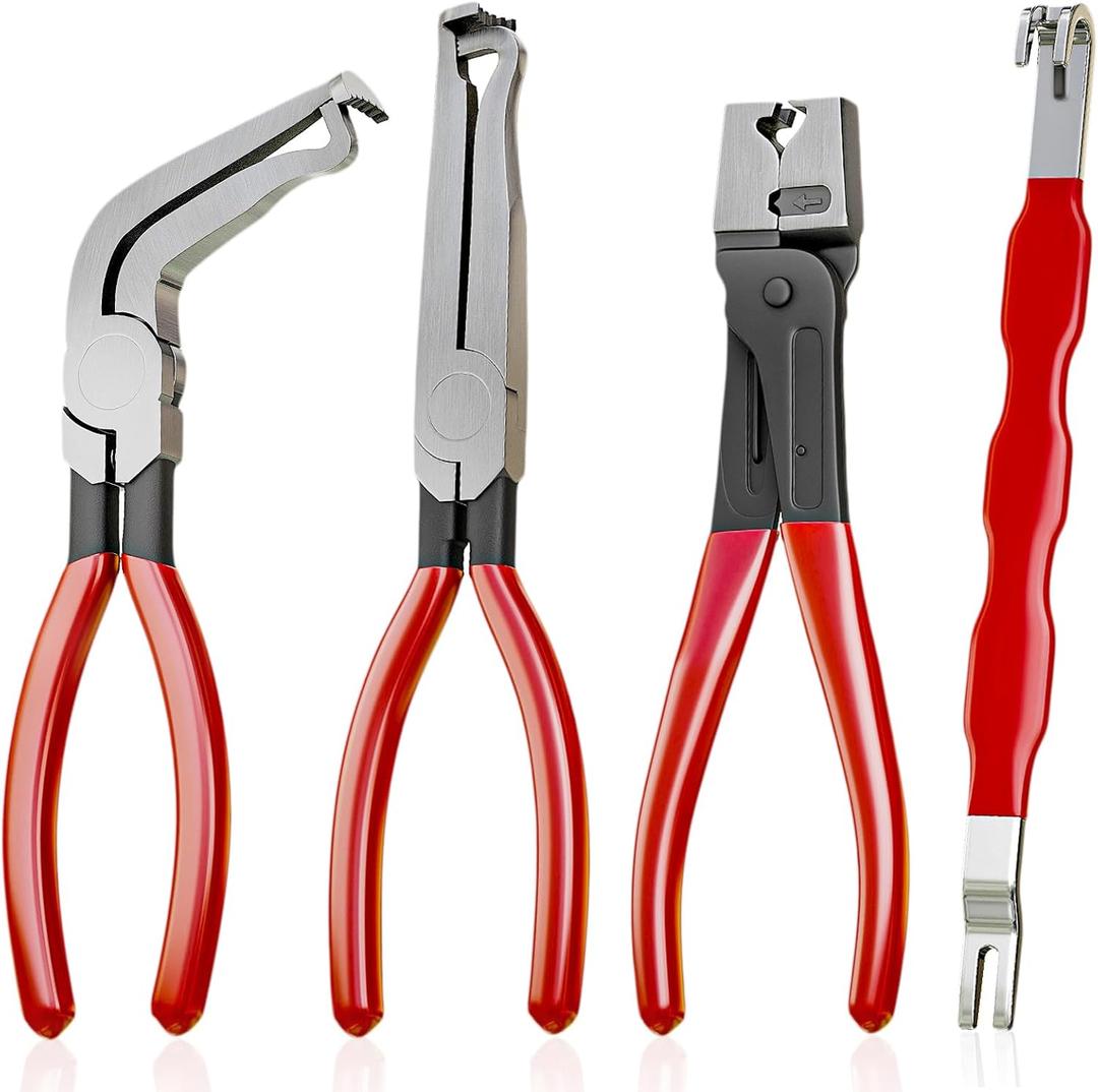 4 Pieces Electrical Disconnect Pliers Kit for Cars, Automotive Electrical Plug Connector Removal Tool and Connector Separator and Hose Clamp Pliers