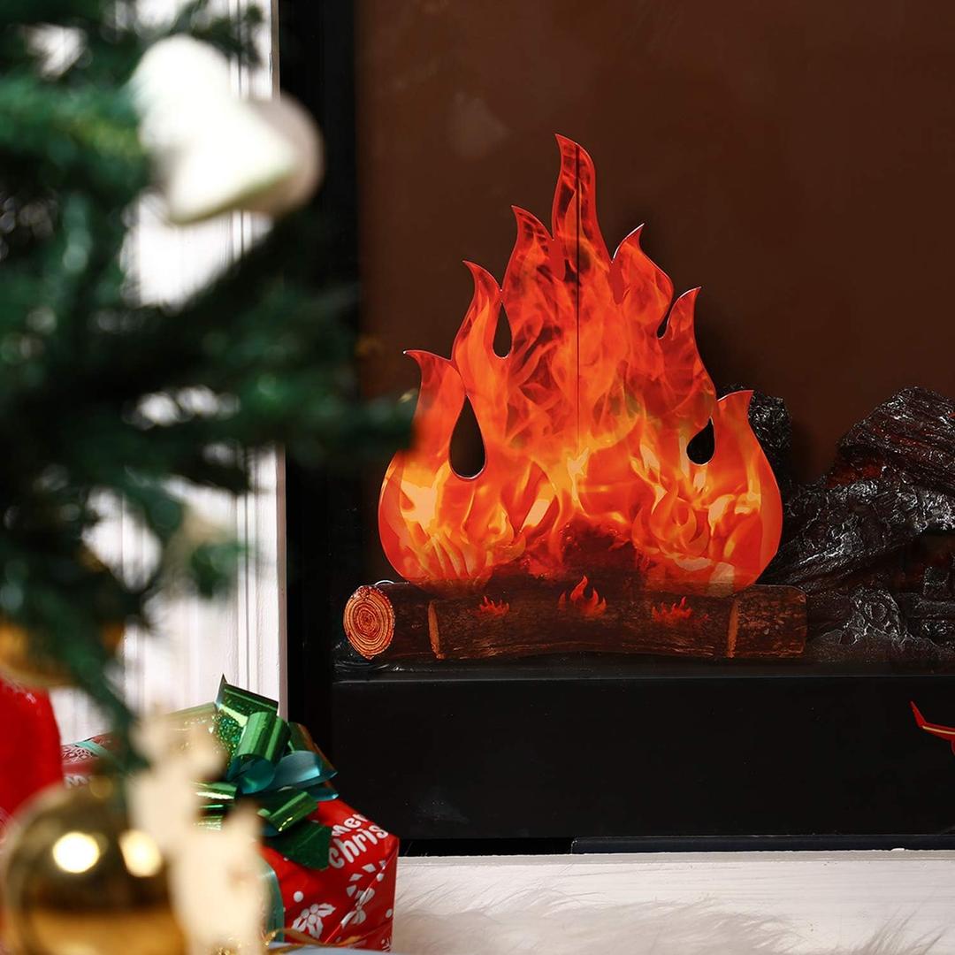 Boao Camping Decoration Fake Flame Fake Fire Table Centerpiece 3D Cardboard Campfire Party Decor Artificial Flames for Hen Night