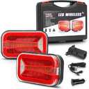 SUPAREE Wireless Magnetic Trailer Tail Lights Kit, LED Rechargeable Tow Light with 7-Way Transmitter, Waterproof Towing Lights for Truck, Trailer, RV, Boat, Camper, Caravan