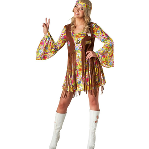 Morph Hippie 70s Costume - Adult Hippie Dress for Women - Halloween Costume