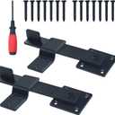 2 Pack Heavy Duty Flip Fence Gate Latch Lock Set with Screwdriver for Wooden Fence Sliding Door Farm Garden Yard Orchard Ranch Carports Barn Door Lock